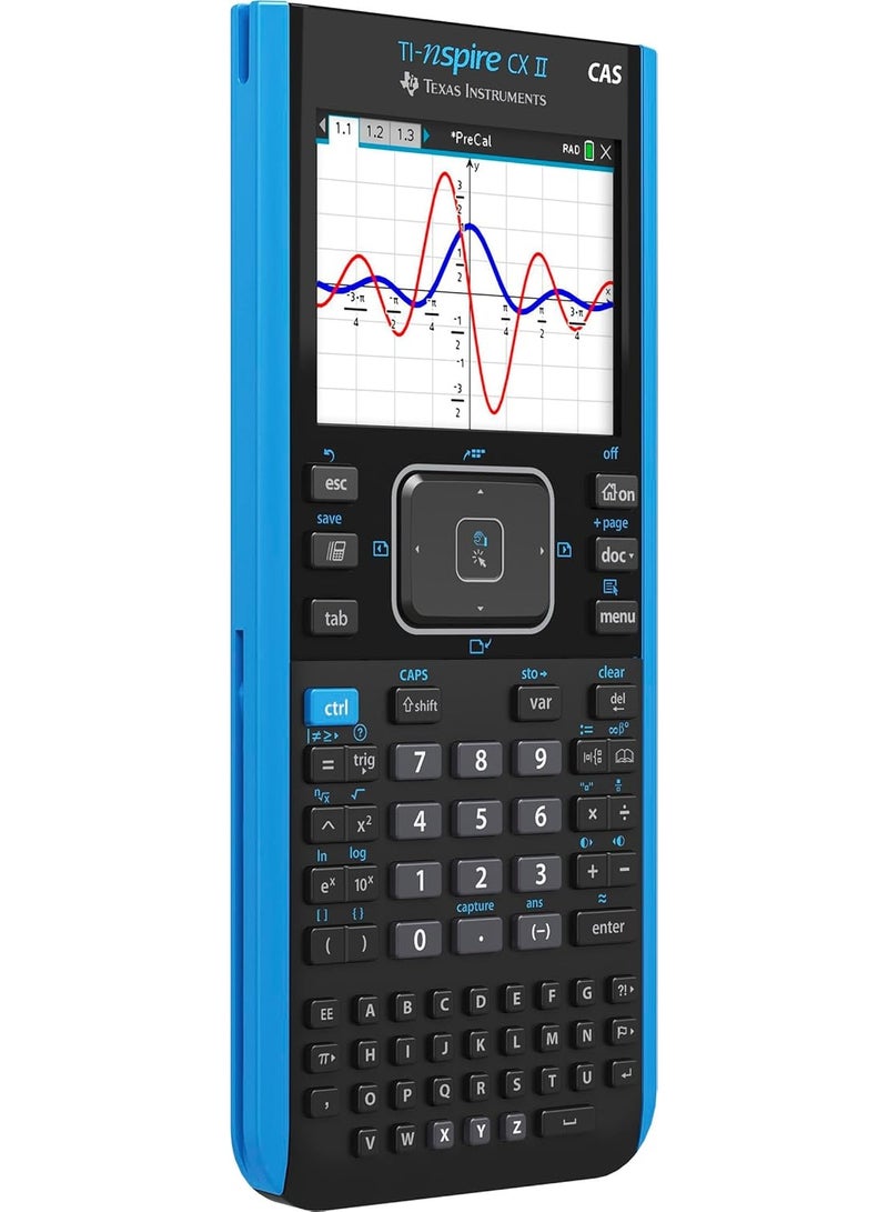 تاكساس إنسترومنتس آلة حاسبة بيانية ملونة TI-Nspire CX II CAS مع برنامج للطلاب لأجهزة الكمبيوتر الشخصية وأجهزة ماك. - Image 2